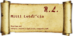 Mittl Letícia névjegykártya